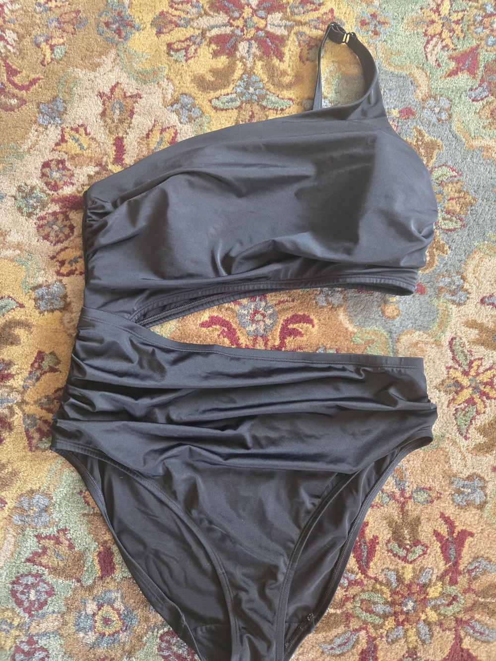 Cacique Black One-Shoulder Cutout One-Piece Swimsuit - Picture 3 of 10